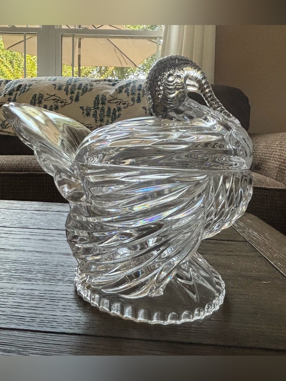 Clear Glass Turkey Decorative Bowl